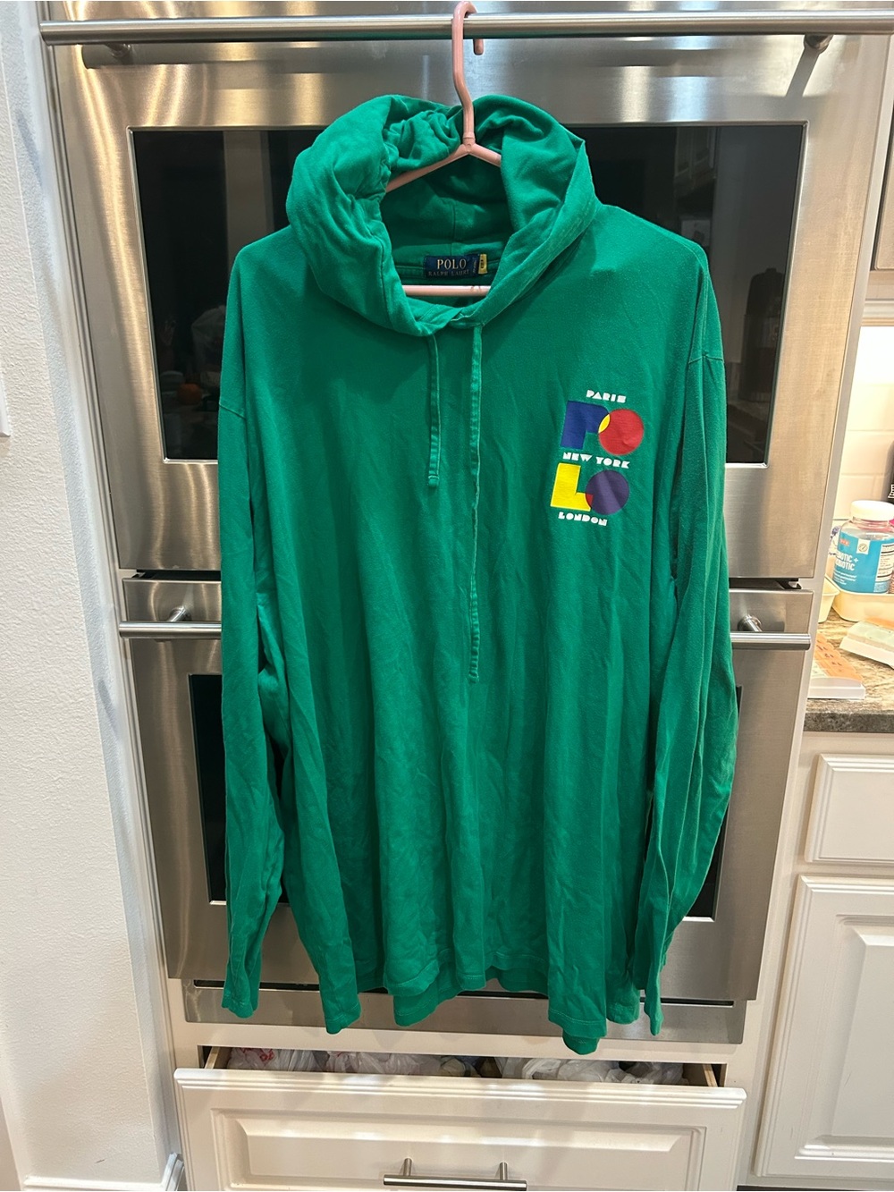 Polo by Ralph Lauren Green Long-Sleeve Hoodie size 3XLT stains wear